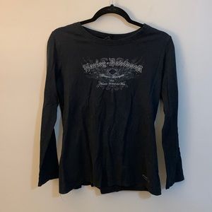 Harley Davidson Long Sleeve Tee with a Corset Back Size Large